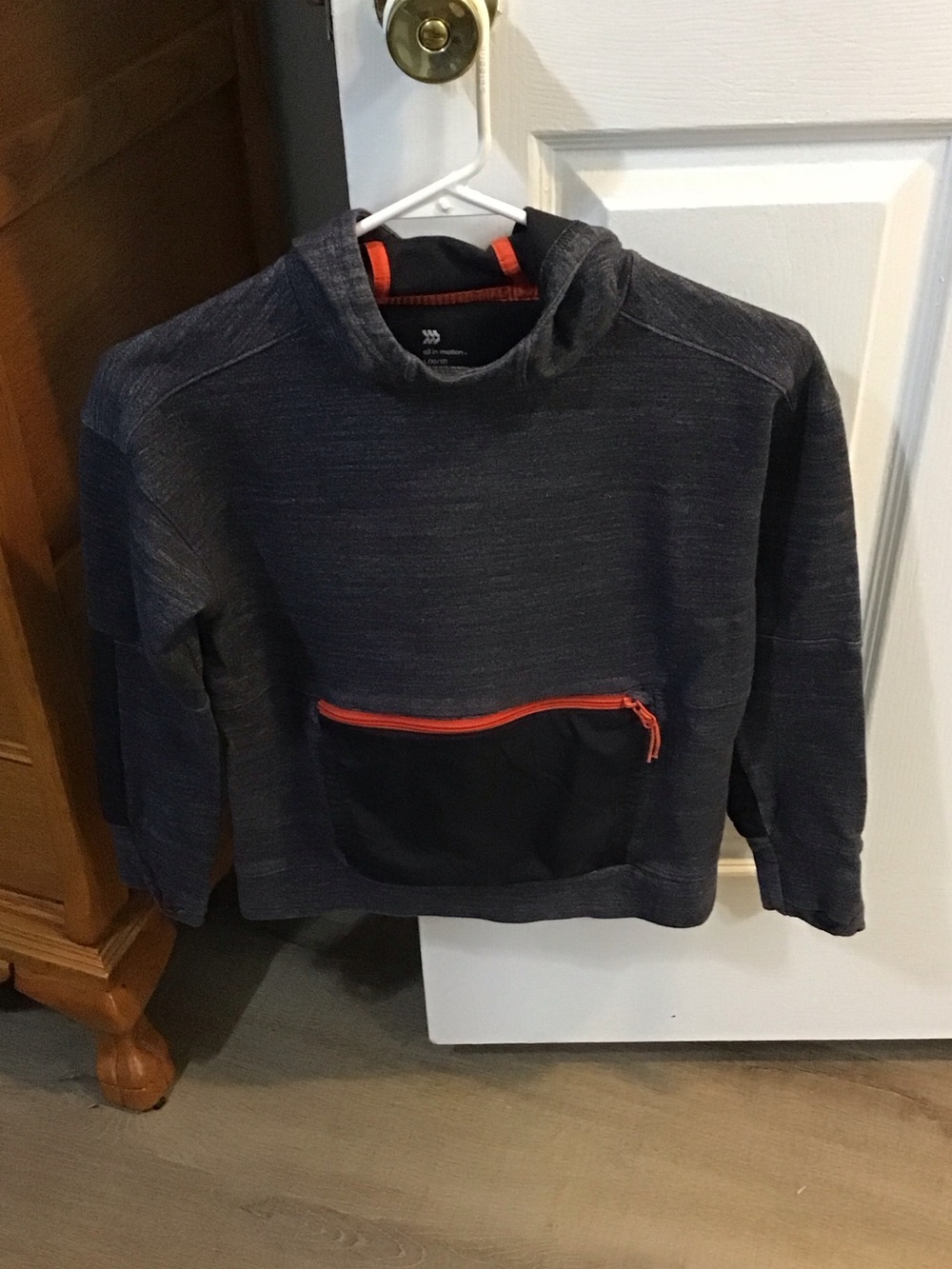 Boy,s Hoodie Sweater with Orange Trim